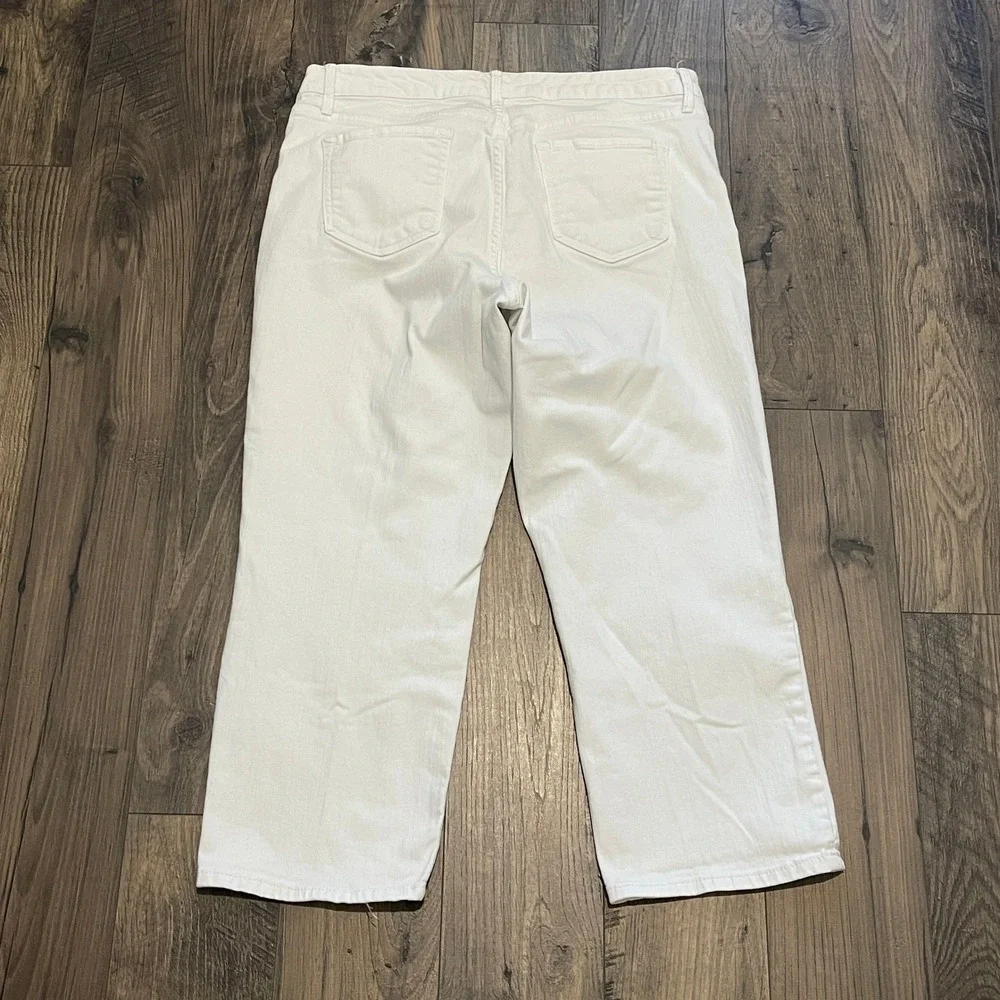Nine West Chrystie Capri Jeans Womens 12 White Stretch Denim Cropped Pants